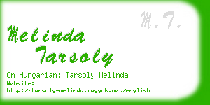 melinda tarsoly business card